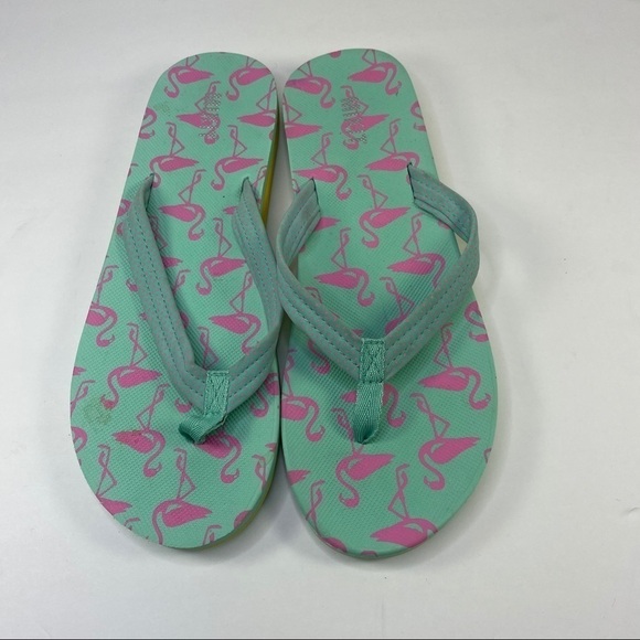 New! Mint and Pink Flamingo flipflops - Picture 5 of 5